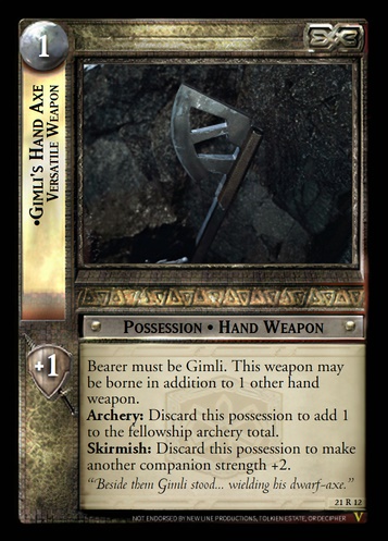 21R12 Gimli's Hand Axe, Versatile Weapon (F)